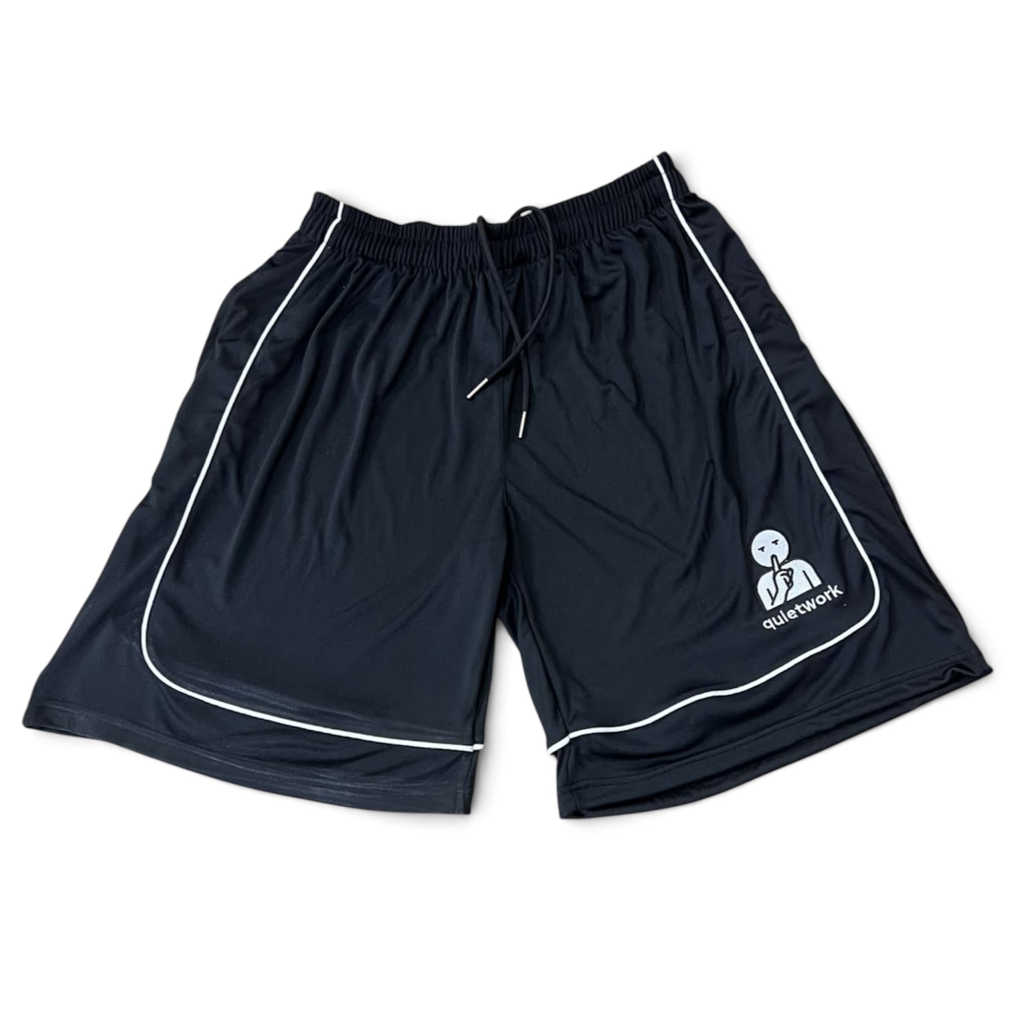 BLACK QUIETWORK HOOP SHORTS