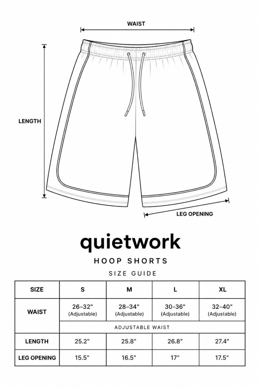 BLACK QUIETWORK HOOP SHORTS