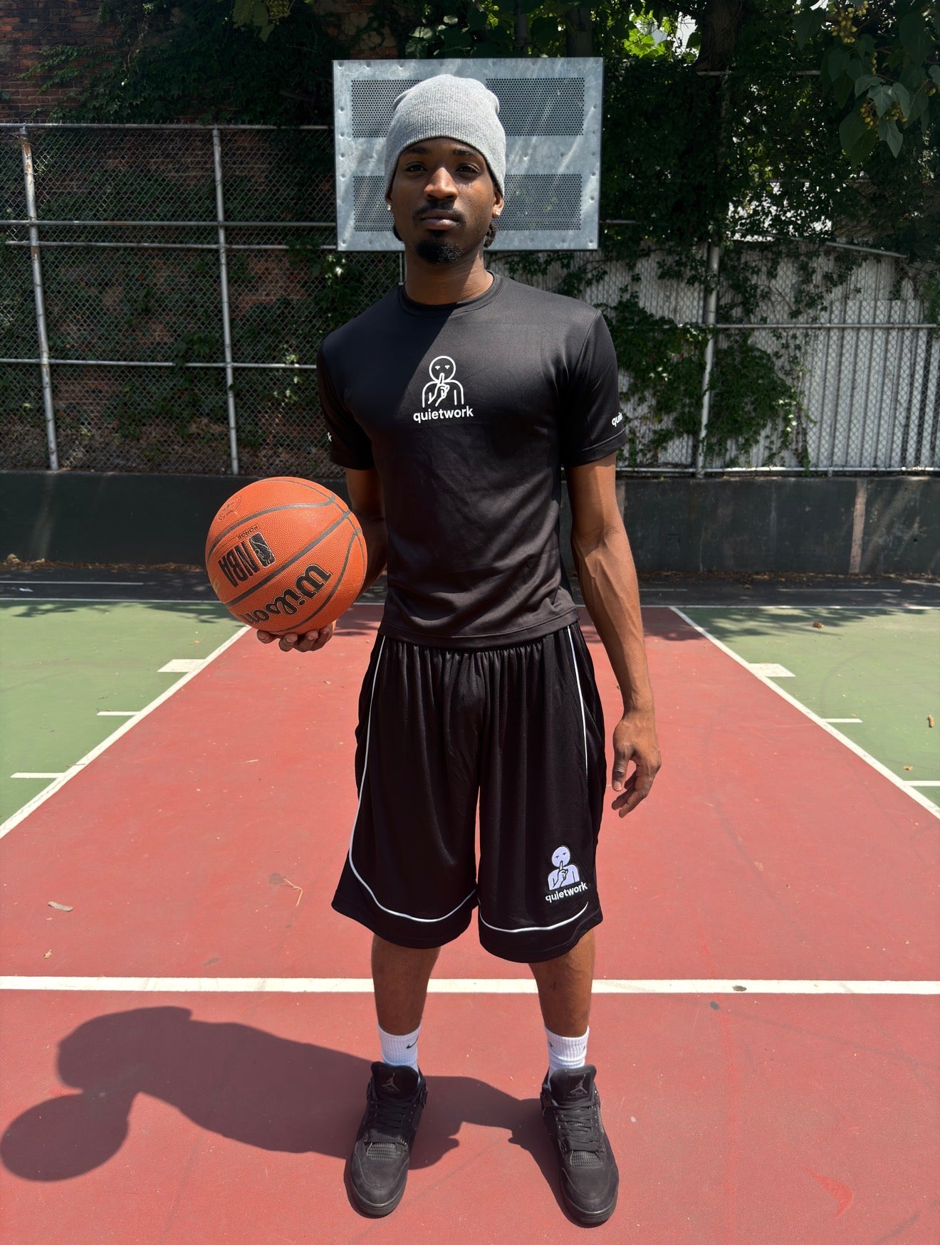 BLACK QUIETWORK HOOP SHORTS