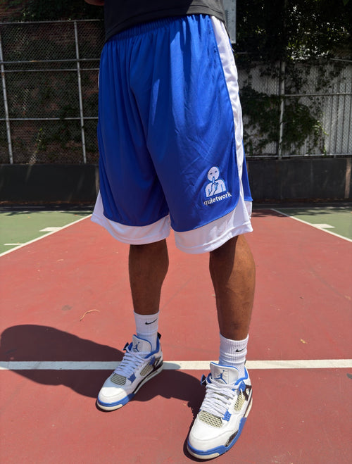 BLUE QUIETWORK HOOP SHORTS